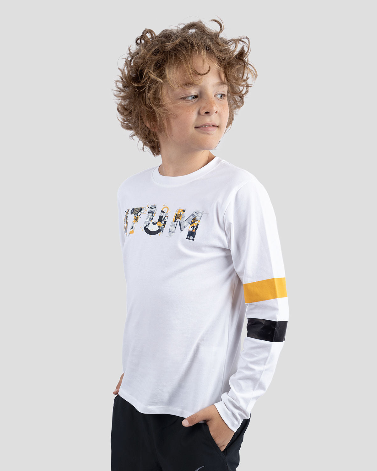 White Long-Sleeves Training T-shirt for Boys