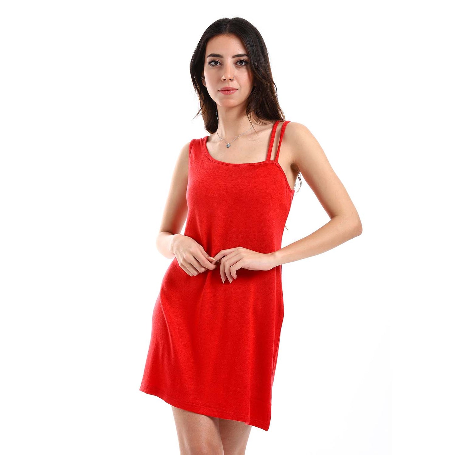 Different Straps Short Sleepshirt - قميص نوم بحمالات مختلفة