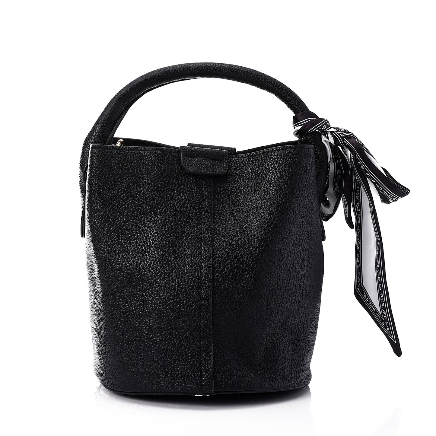 Black Side Scarf Handbag with Inner Pouch