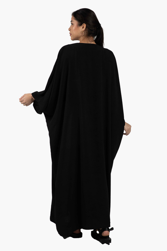 Black V-Neck Abaya