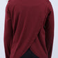 Burgundy Vivid Long-Sleeve Hoodie for Teen Girls