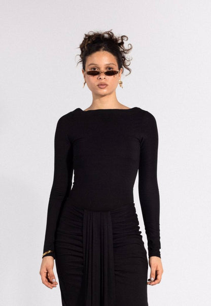 Black Long Sleeves Bodysuit
