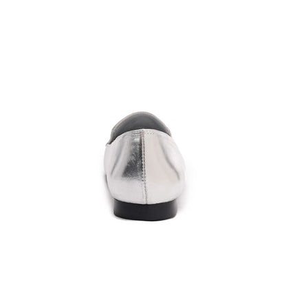Square Toe Cap Shiny Leather Moccasin