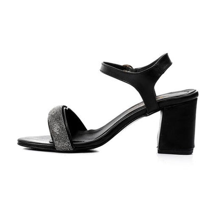 Black Glitter Soiree Heeled Sandal