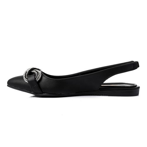 Slingback Strass Flat Shoes