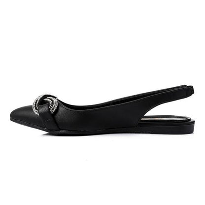 Slingback Strass Flat Shoes