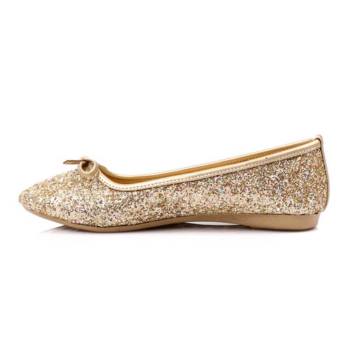 Gold Comfortable Glittery Ballerina