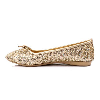 Gold Comfortable Glittery Ballerina