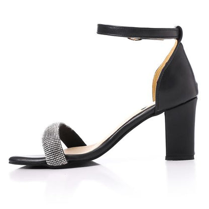 Black Ankle Buckle Soiree Sandal