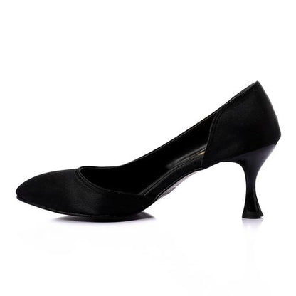 Open Side Satin High Heels