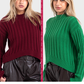 Okoye Maroon High Hip Ribbed Pullover