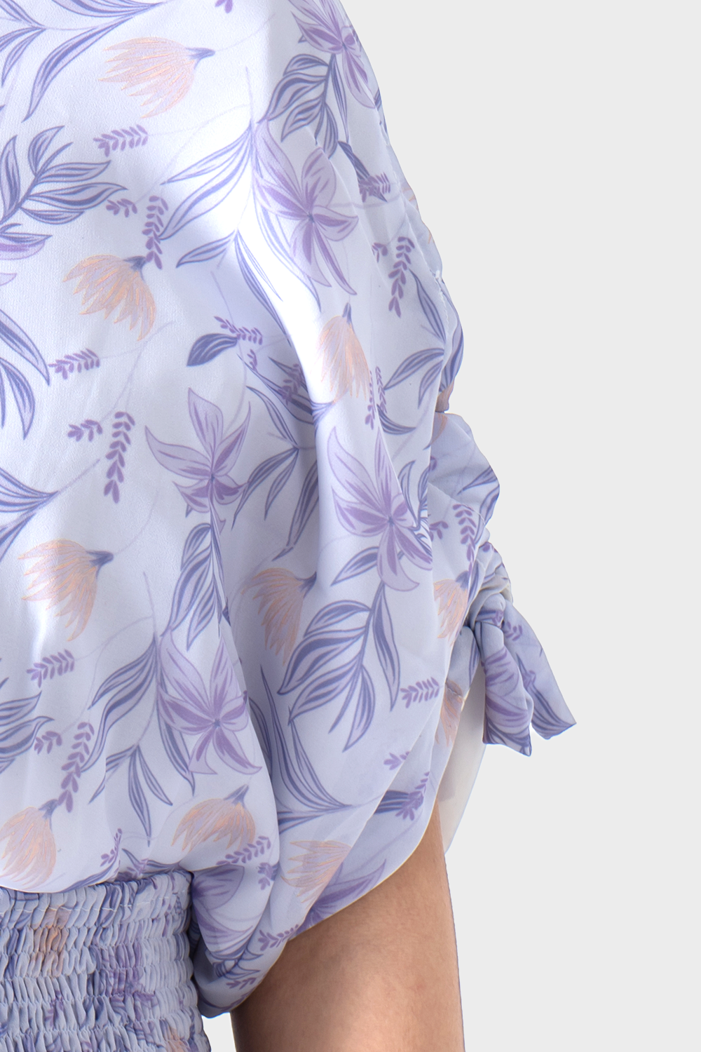 Lavender V-Neck Printed Blouse