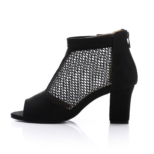 Mesh Side Suede Ankle Sandal