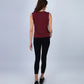 Burgundy Yoga Twist Cropped Tank Top