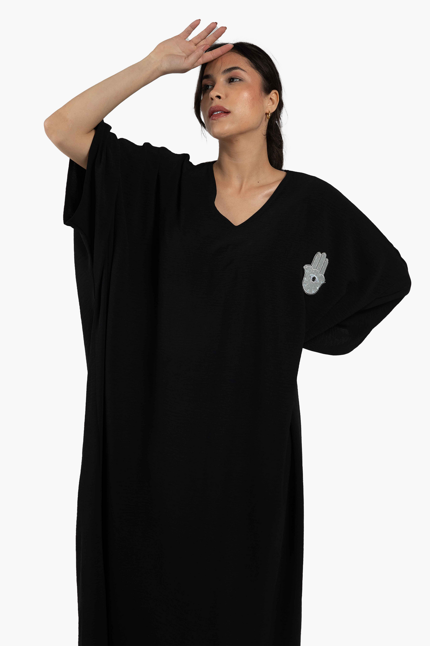 Black V-Neck Abaya