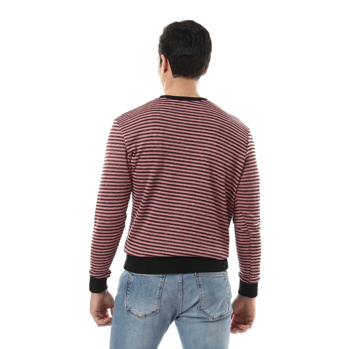 Thin Stripes Round Sweatshirt - سويت شيرت بخطوط رفيعة ورقبة دائرية