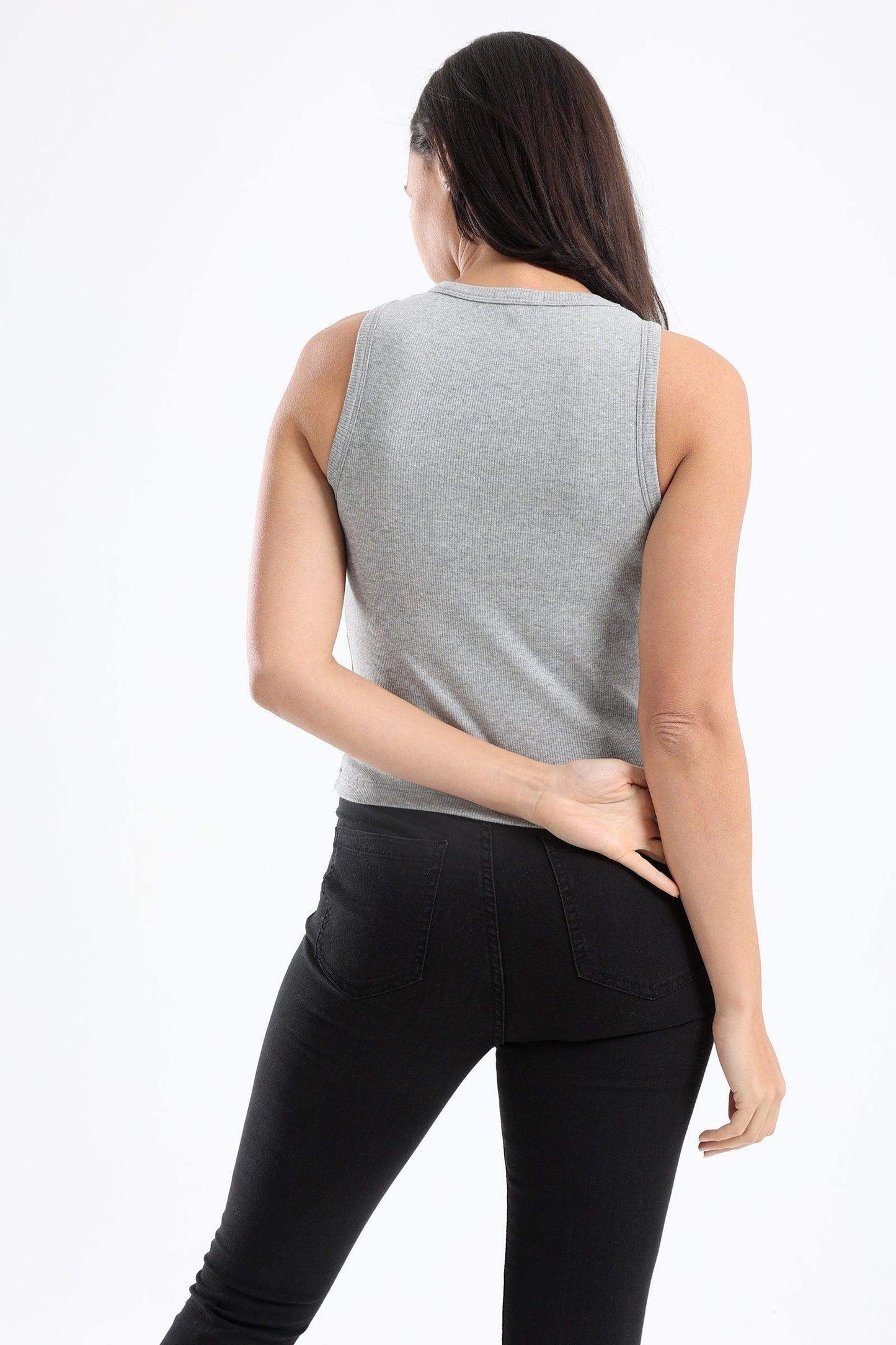 Carina Crew Neck Ribbed Top