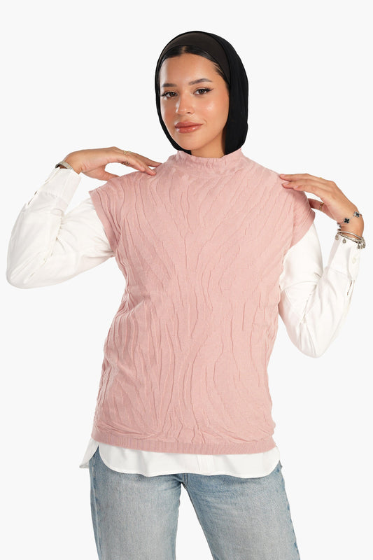 بلوفر بأكمام من الصوف