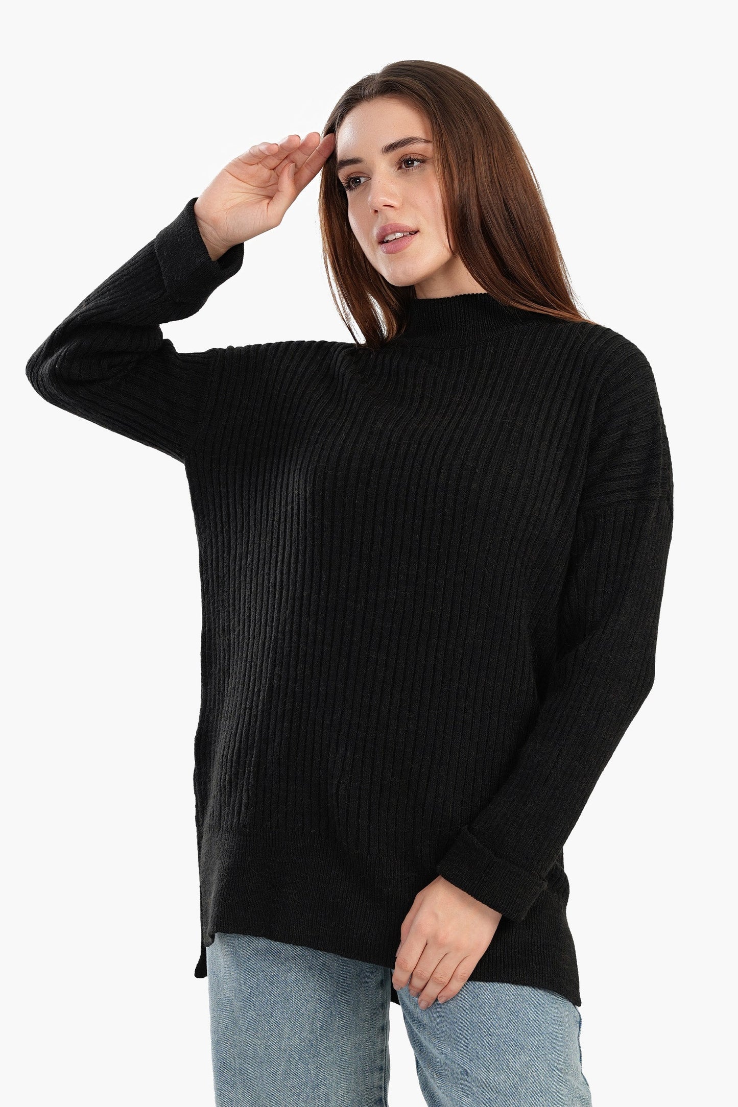 Relaxed Fit Ribbed Pullover