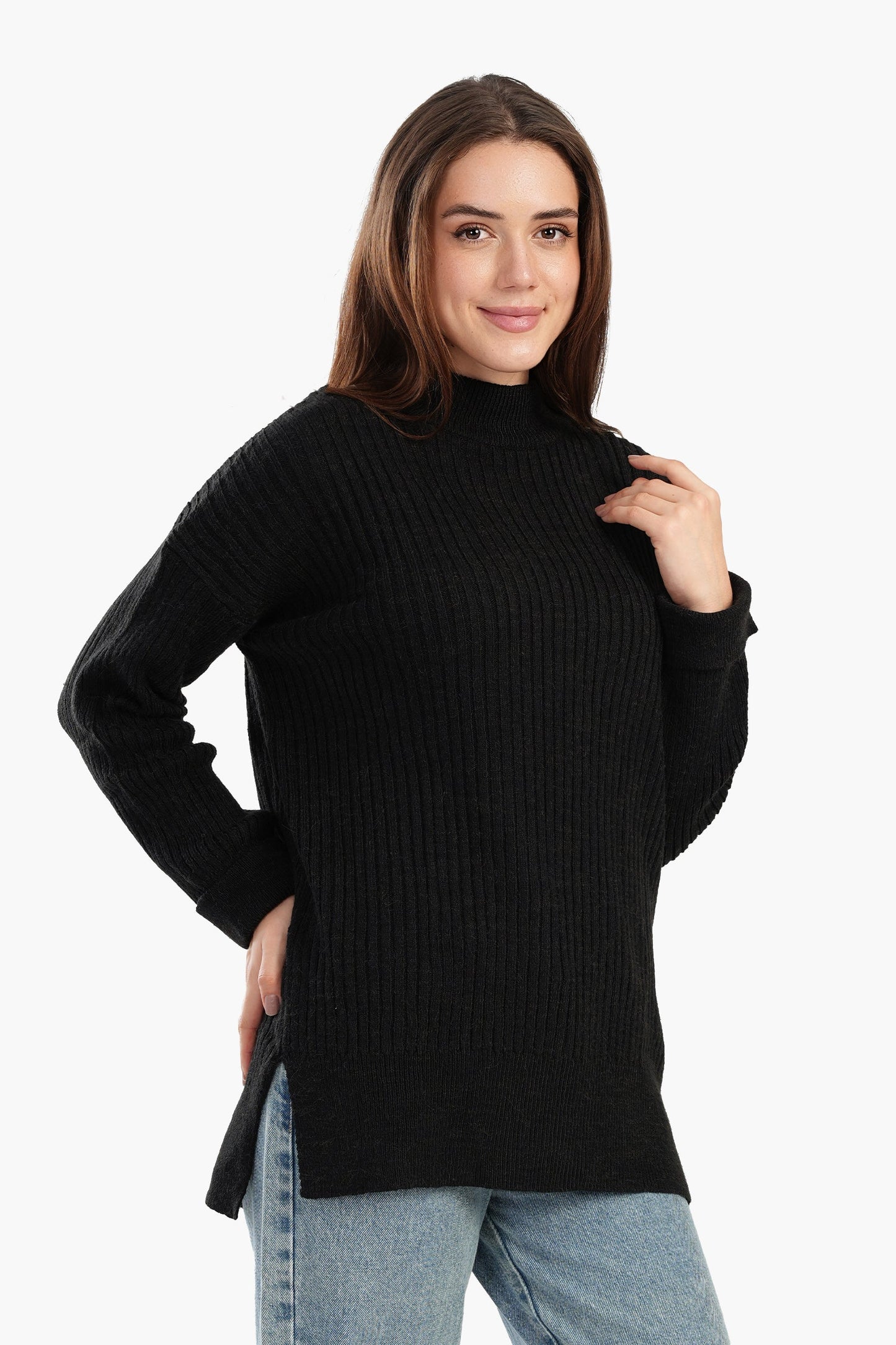 Relaxed Fit Ribbed Pullover