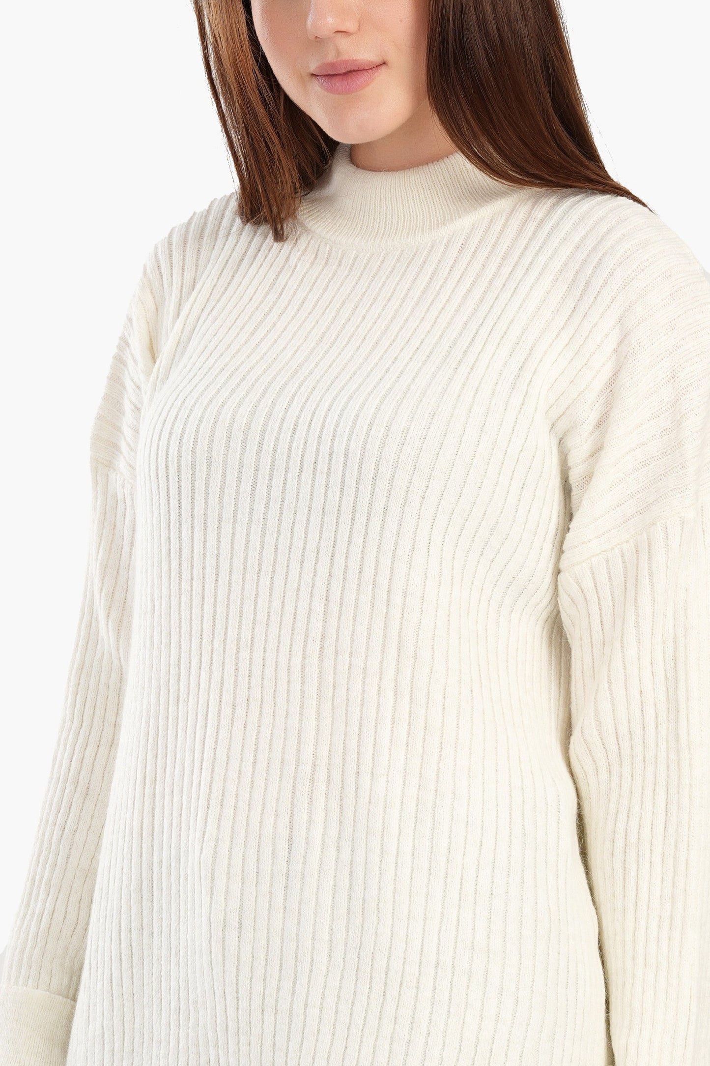 Relaxed Fit Ribbed Pullover