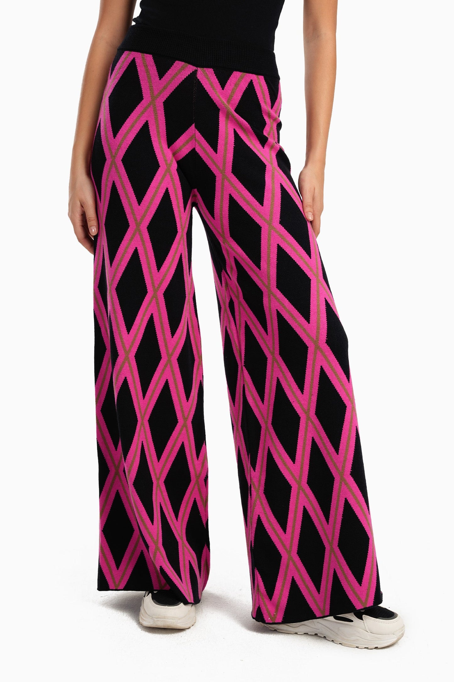 Argyle Pattern Wool Pants