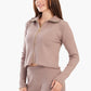 Coffee Ribbed Lounge Jacket