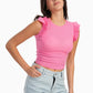 Pink Ruffle Cap Sleeve Top