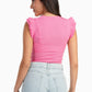 Pink Ruffle Cap Sleeve Top