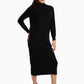 Carina Ribbed High-Neck Trico Dress