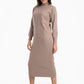 Carina Ribbed High-Neck Trico Dress