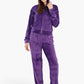 Ribbed Purple Velvet Pyjama Set