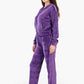 Ribbed Purple Velvet Pyjama Set