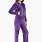 Ribbed Purple Velvet Pyjama Set