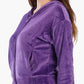 Ribbed Purple Velvet Pyjama Set