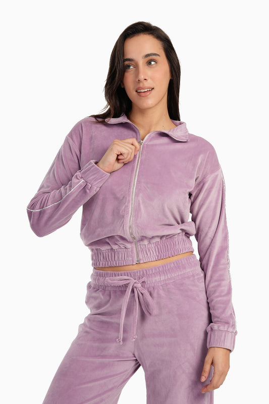 Carina Velvet Cropped Pyjama Set