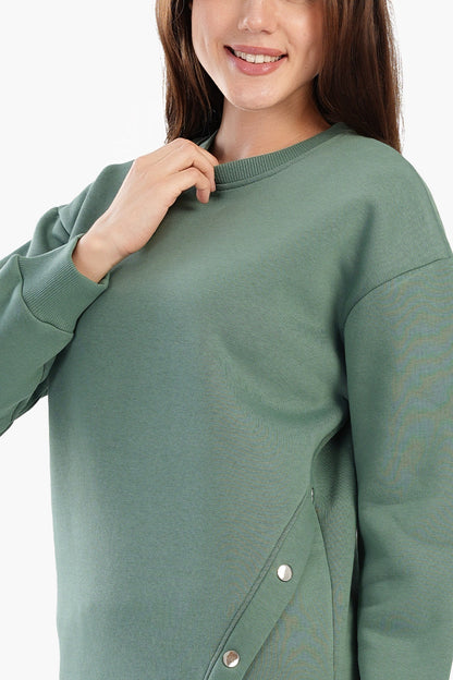 سويت شيرت مريح برقبة دائرية