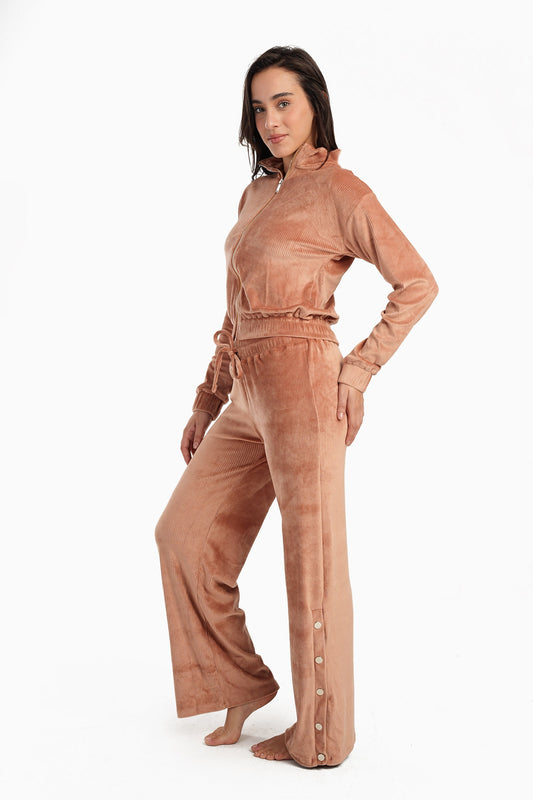 Carina Ribbed Cropped Pyjama Set