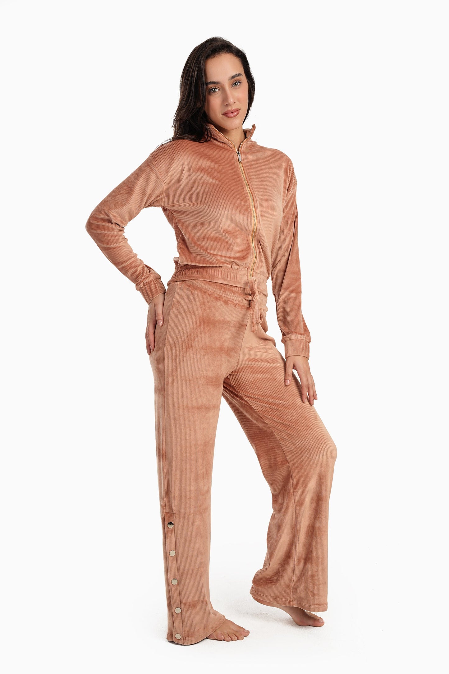 Carina Ribbed Cropped Pyjama Set