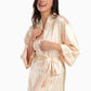 Satin Robe with Pink Stripes