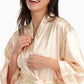 Satin Robe with Pink Stripes