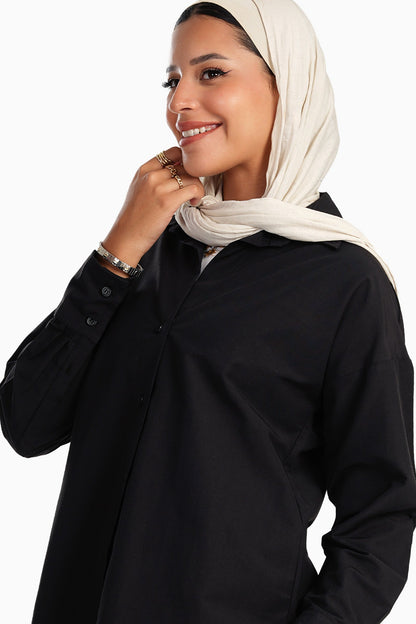 قميص أساسي من مزيج القطن