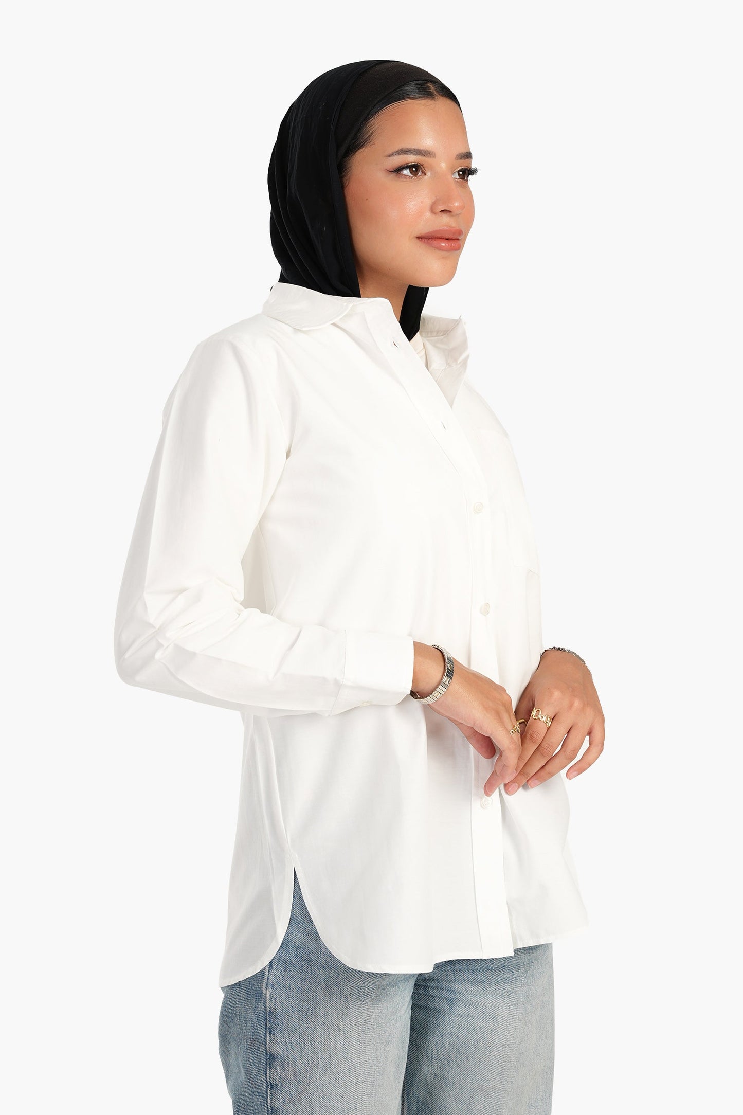 Carina Cotton Blend Button-Down Shirt