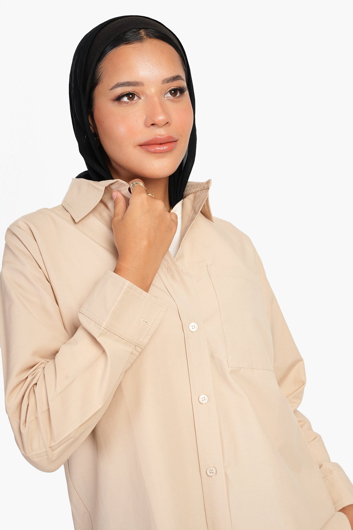 Carina Cotton Blend Button-Down Shirt