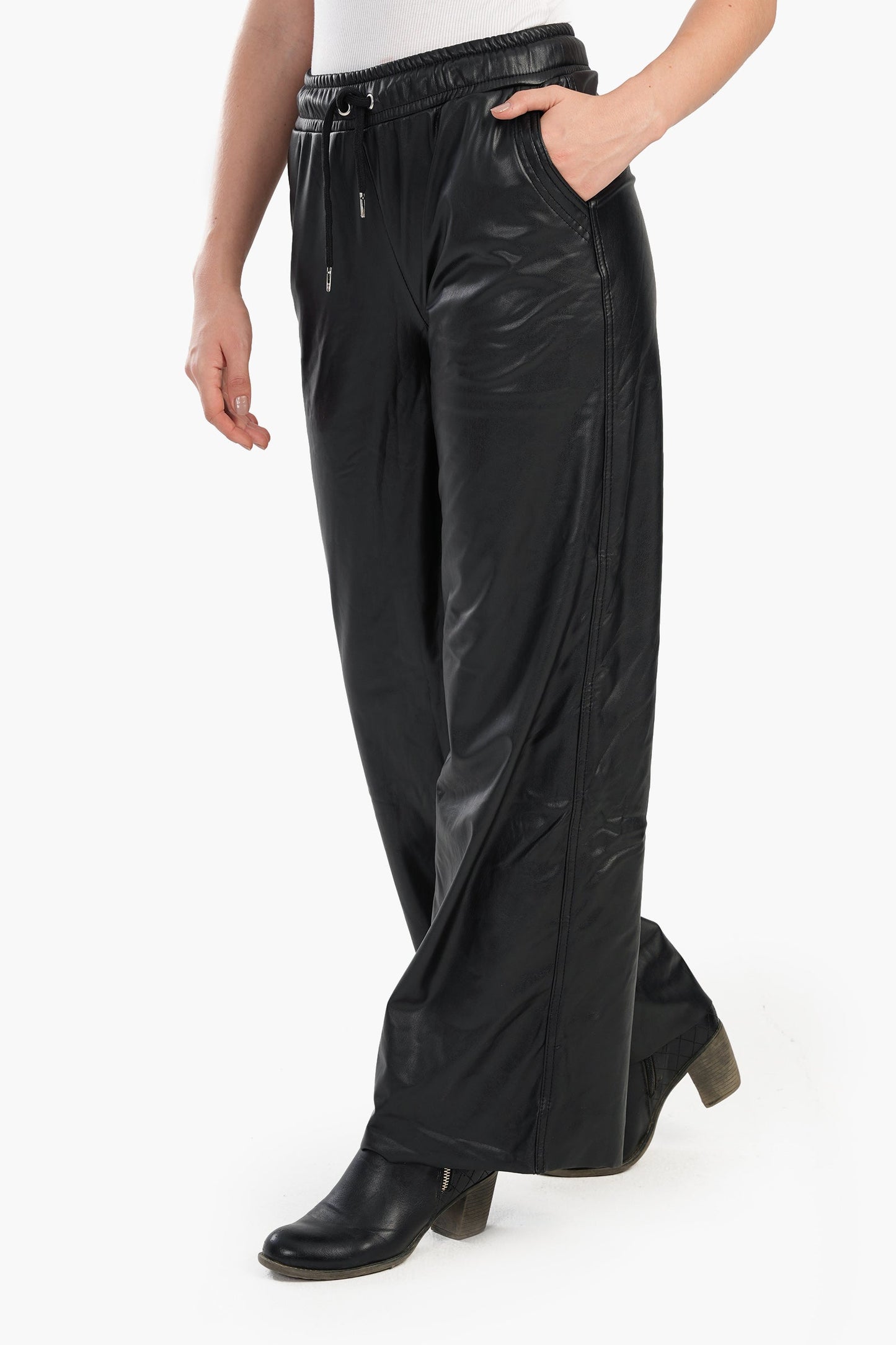 Leather Pants With Elastic Waist