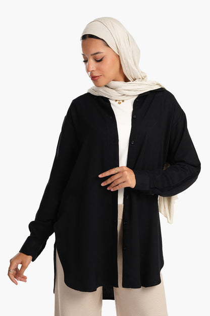 قميص فيسكوز غير متماثل