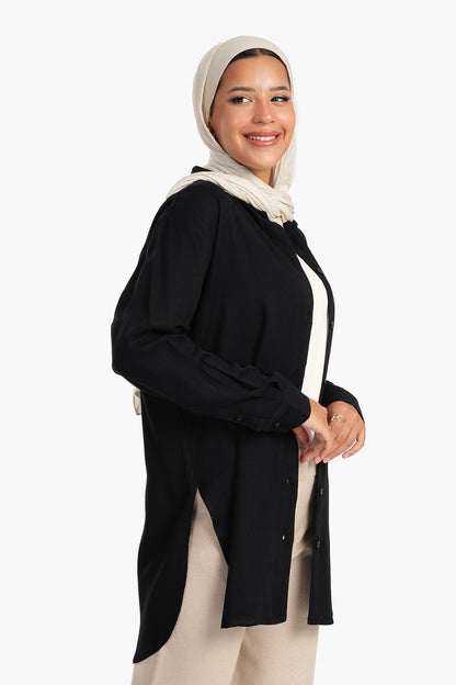 قميص فيسكوز غير متماثل