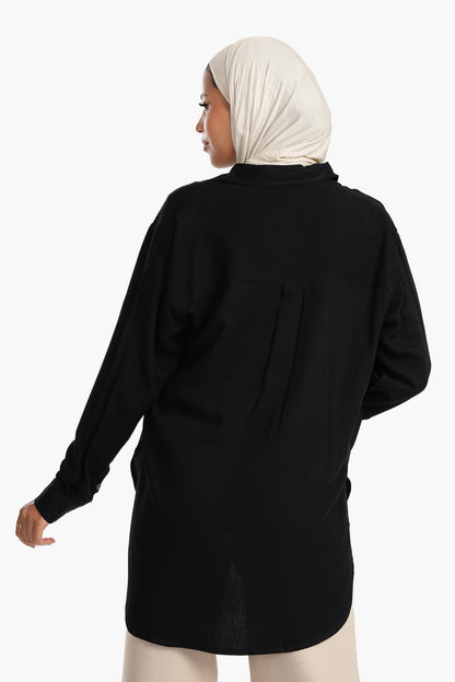 قميص فيسكوز غير متماثل