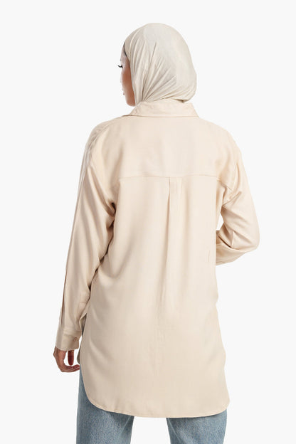 قميص فيسكوز غير متماثل