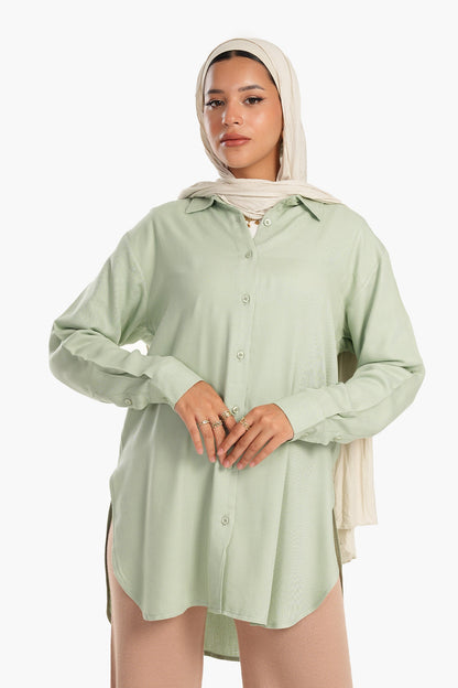 قميص فيسكوز غير متماثل